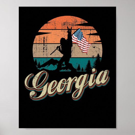 Poster Drapeau Géorgie USA (Devant)