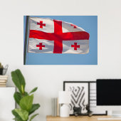 Poster Drapeau Géorgien Au Vent (Bureau à domicile)