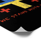 Poster Drapeau géorgien-ukrainien - Pays amis  (Coin)