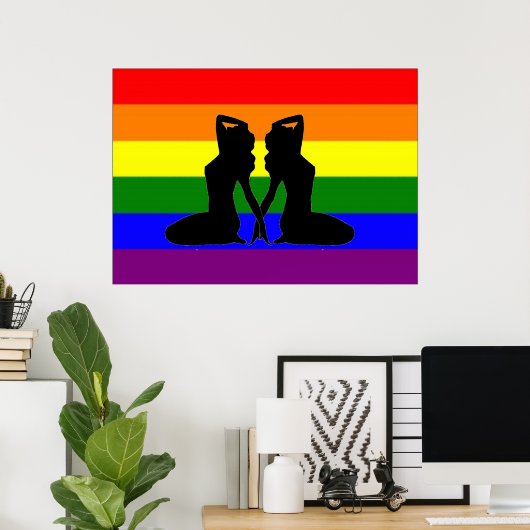 Poster Drapeau grec de la fierté lesbienne (Bureau à domicile)