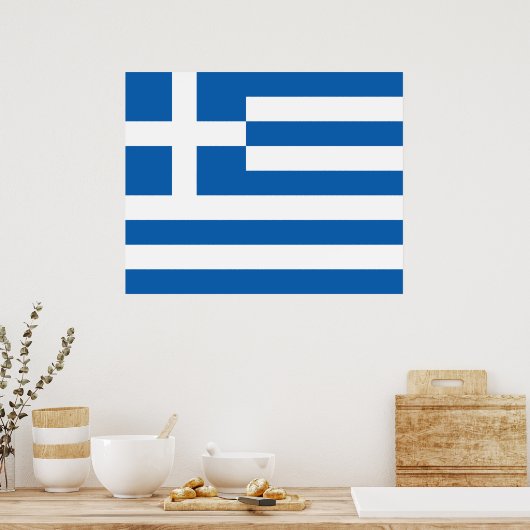 Poster Drapeau grec (Grèce) (Cuisine)