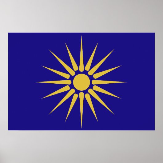 Poster Drapeau grec Macédoine, Grèce (Devant)
