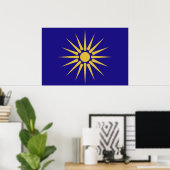 Poster Drapeau grec Macédoine, Grèce (Bureau à domicile)