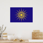 Poster Drapeau grec Macédoine, Grèce (Cuisine)