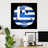 Poster Drapeau grec souriant (Bureau à domicile)