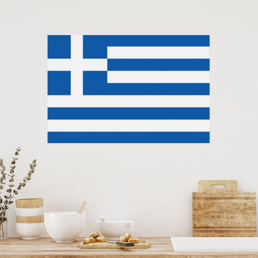 Poster Drapeau Grèce (Cuisine)