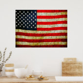 Poster Drapeau Grunge America (Cuisine)