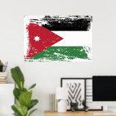 Poster Drapeau Grunge Jordan (Bureau à domicile)