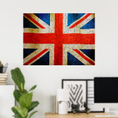 Poster Drapeau Grunge Royaume-Uni (Bureau à domicile)