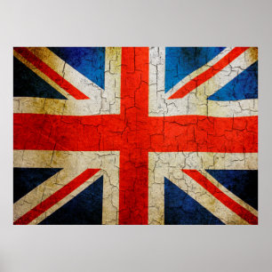 Poster Drapeau Grunge Royaume-Uni