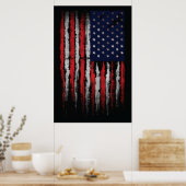 Poster Drapeau Grunge U.S.A (Cuisine)
