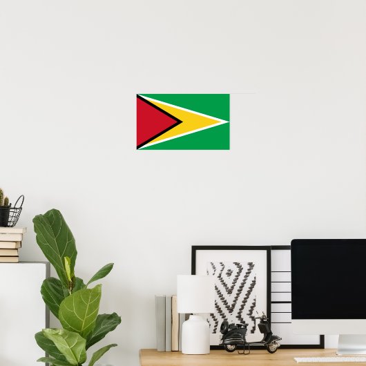 Poster Drapeau Guyana (Bureau à domicile)