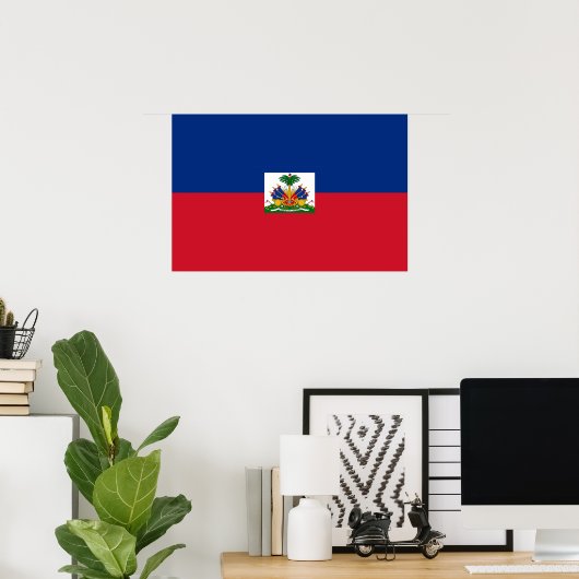 Poster Drapeau Haïti (Bureau à domicile)