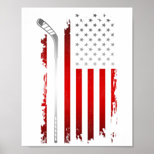 Poster Drapeau Hockey - Hockey T-11