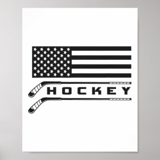 Poster Drapeau Hockey Vêtements - Hockey