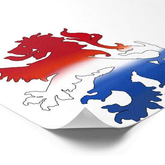 Poster Drapeau hollandais Pays-Bas (Coin)