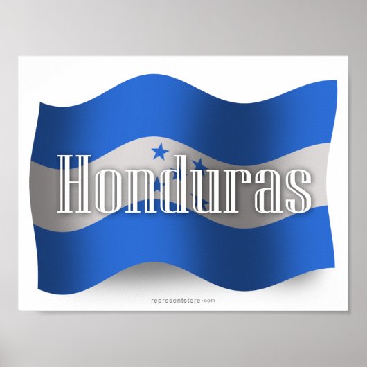 Poster Drapeau hondurien (Devant)