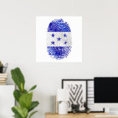 Poster Drapeau hondurien à 100 % d'empreintes génétiques  (Bureau à domicile)