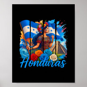 Poster Drapeau hondurien Copan Honduras Voyage Vacances e