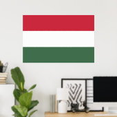 Poster Drapeau Hongrie tricolore (Bureau à domicile)