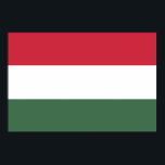 Poster Drapeau Hongrie tricolore<br><div class="desc">Le drapeau de la Hongrie est composé de trois bandes horizontales rouge,  blanche et verte.</div>