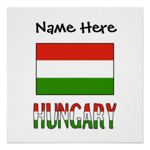 Poster Drapeau hongrois Hongrie Personnalisation noire 