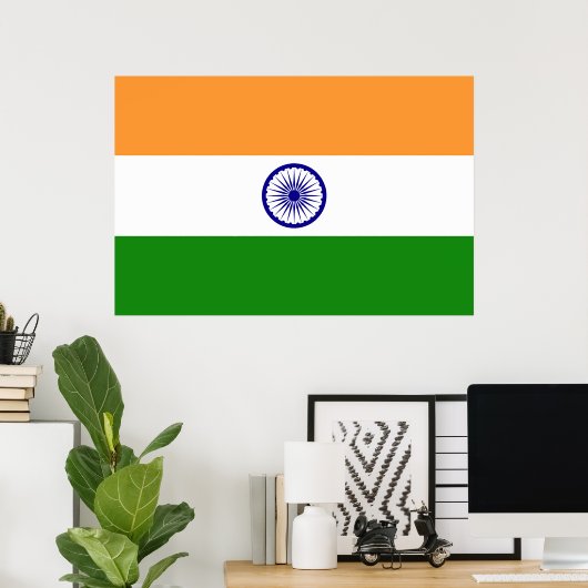Poster Drapeau Inde (Bureau à domicile)