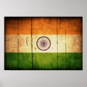 Poster Drapeau indien en bois (Devant)