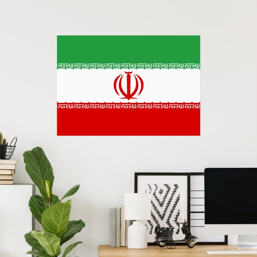 Poster Drapeau Iran (Bureau à domicile)