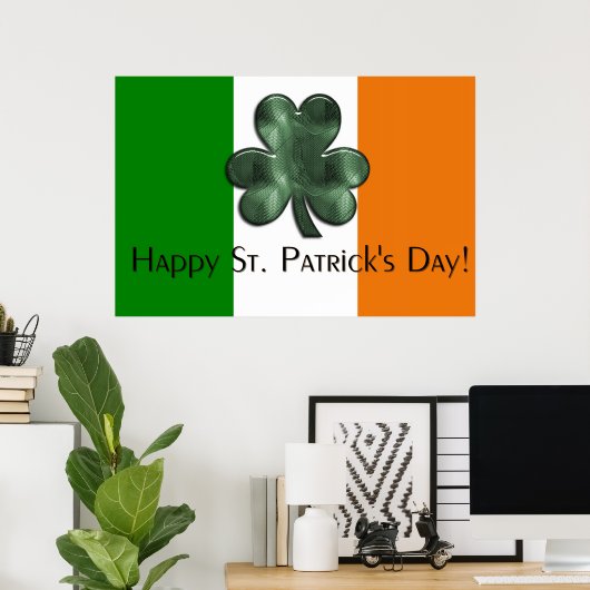 Poster Drapeau irlandais - Bonne St. Patrick's Day Print (Bureau à domicile)