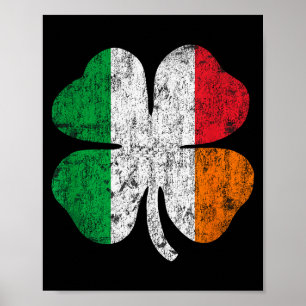 Poster Drapeau irlandais italien Italie Irlande St Patric