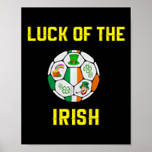Poster Drapeau irlandais pour enfants Irlande football By