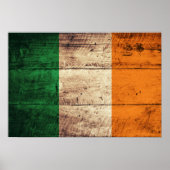 Poster Drapeau Irlande en bois (Devant)