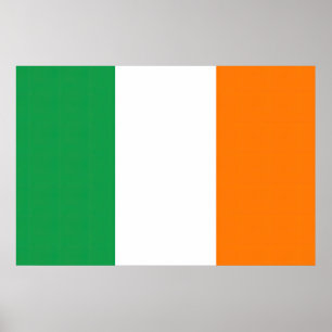 Poster Drapeau Irlande Tricolore