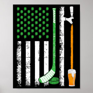 Poster Drapeau irlando-américain Irlande Saint-Patrick Bi