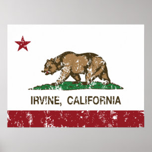 Poster Drapeau Irvine d'état de Californi