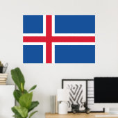 Poster Drapeau Islande (Bureau à domicile)