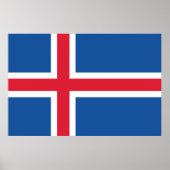Poster Drapeau Islande (Devant)