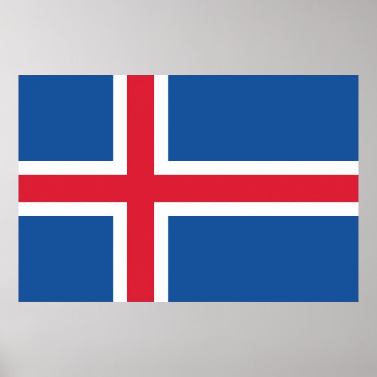 Poster Drapeau Islande (Devant)