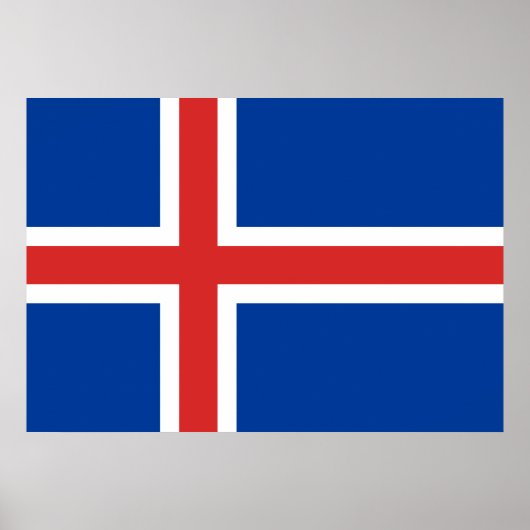 Poster Drapeau Islande (Devant)