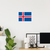 Poster Drapeau Islande (Bureau à domicile)