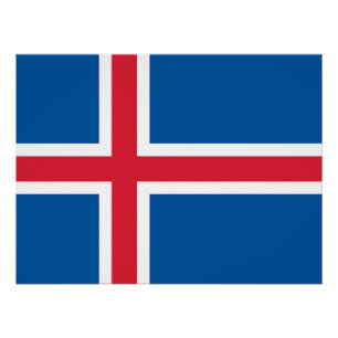 Poster Drapeau Islande