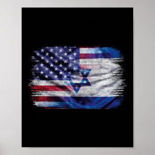 Poster Drapeau Israélien Américain Fierté Israël États-Un