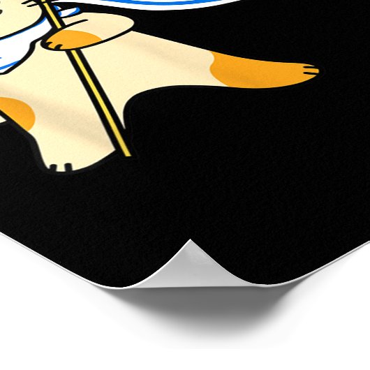 Poster Drapeau israélien chat sioniste pro-israël juif (Coin)