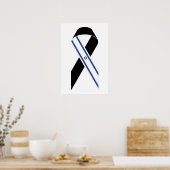 Poster Drapeau israélien ruban noir (Cuisine)