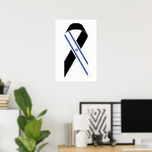 Poster Drapeau israélien ruban noir (Bureau à domicile)