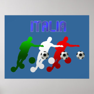Poster Drapeau Italie Joueurs de football Italia Calcio S