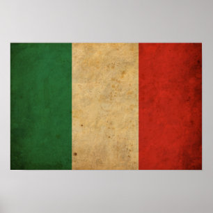 Poster Drapeau Italie vintage