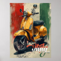Drapeau italien Vespa Scooter