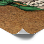 Poster Drapeau italien vieilli et porté Crâne (Coin)